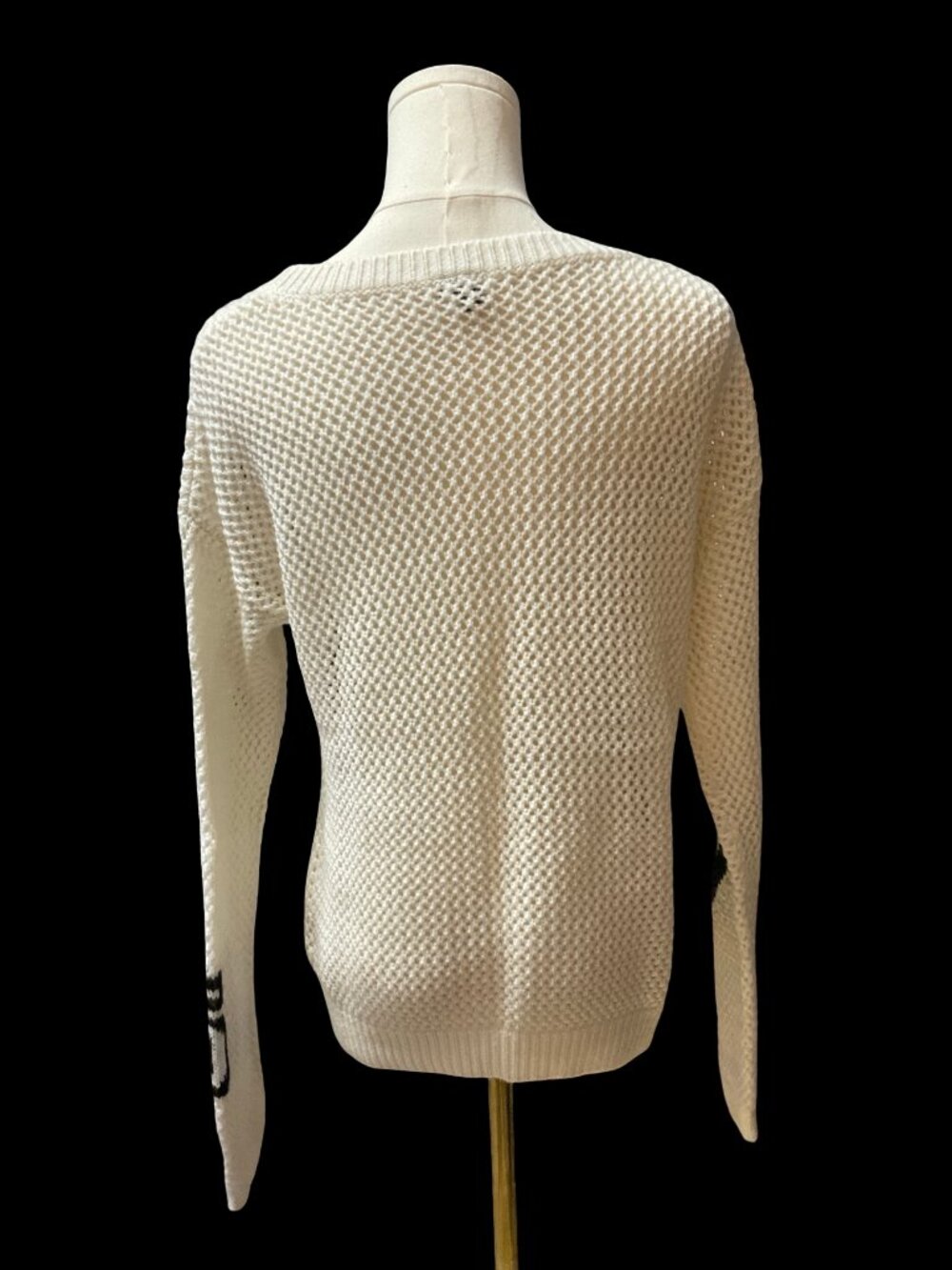 Cream Knit Sweater With Numbers - Picture 4 of 4